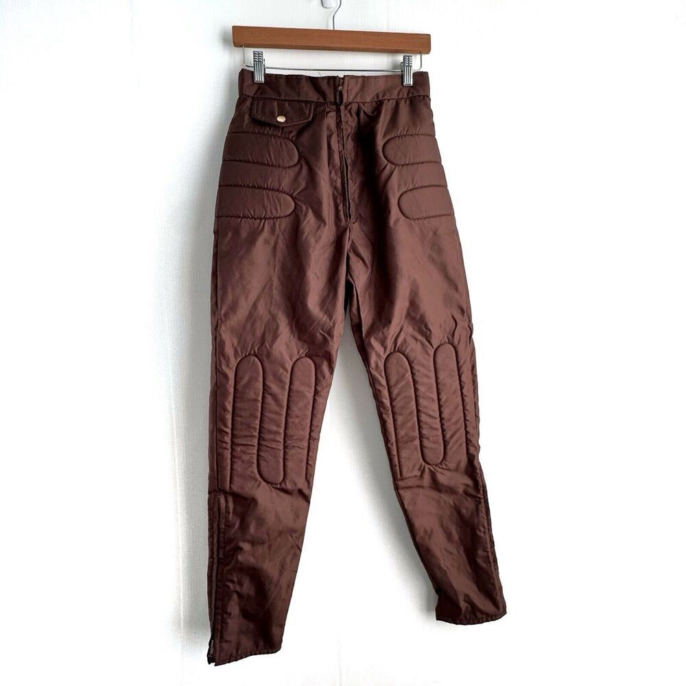 Vintage Rooster Tails Motorcycle Moto Padded Pants Brown **See Measurements